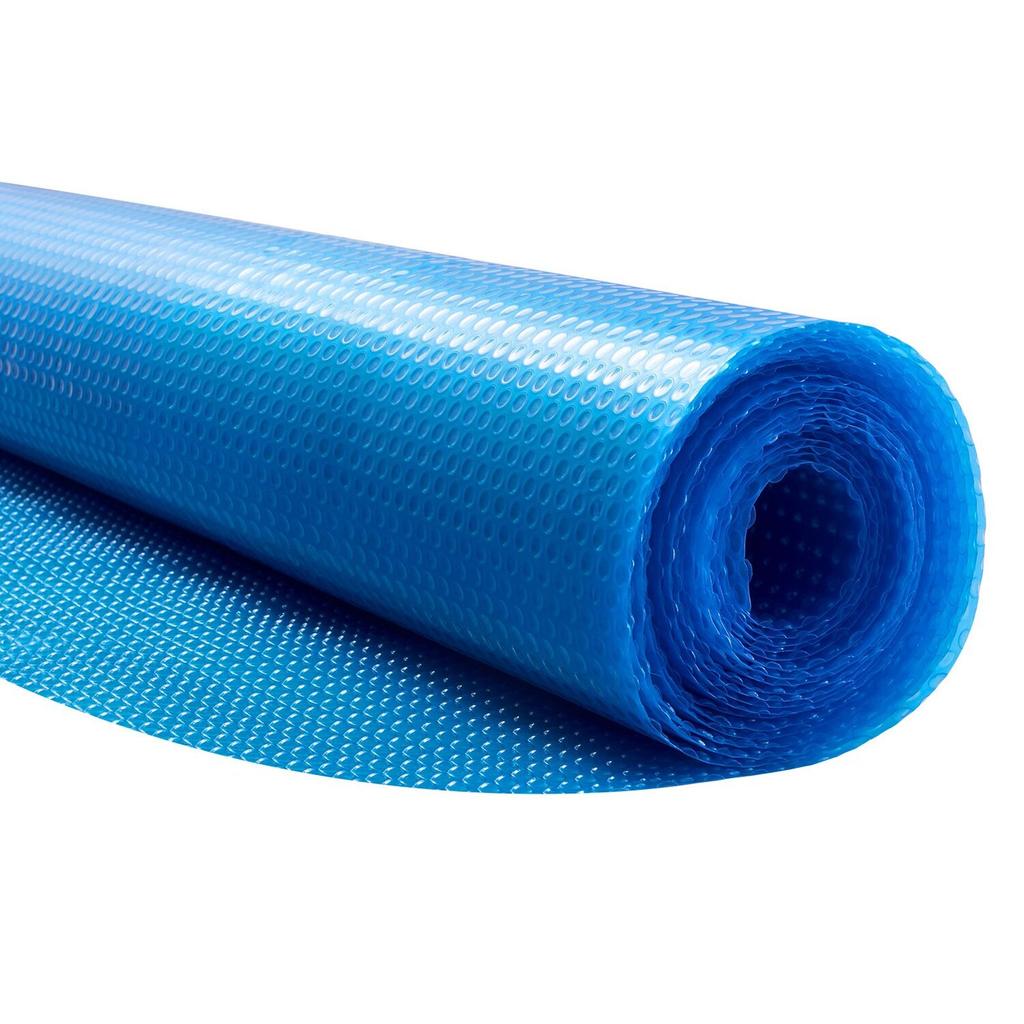 Solar Pool Cover, 5.49m Round Pool Bubble Cover, 12 Mil Pools Solar Blanket with Bubble & PE Material, Daytime Heat Absorption, Nighttime Heat