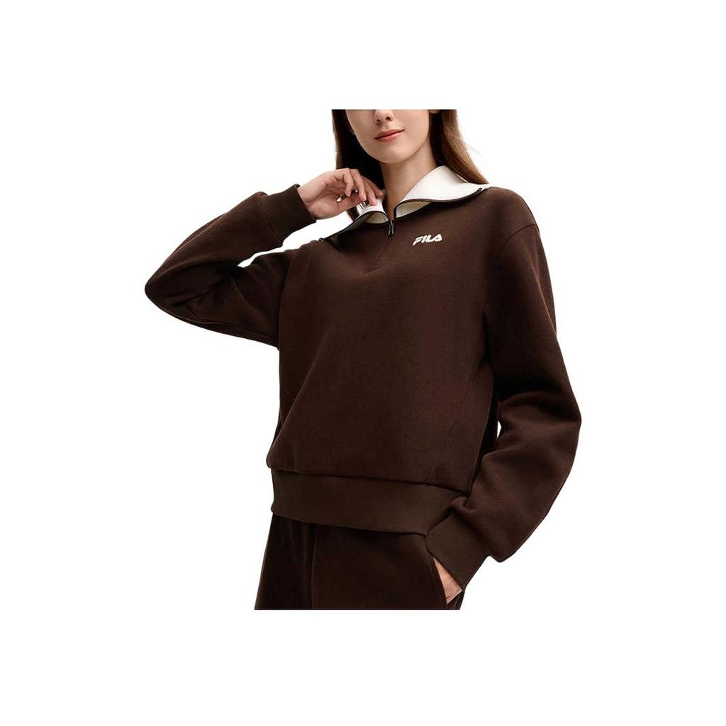 New FILA MODERN HERITAGE Sweatshirt Women's Dark Rock Umber F11W518204F-BN