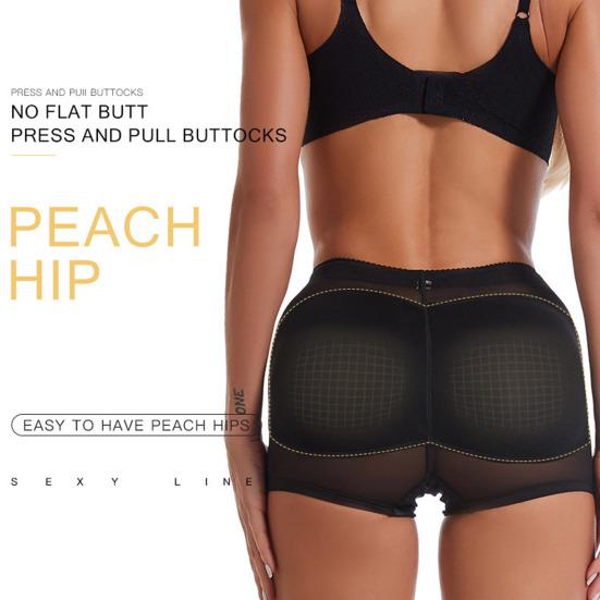 Женское нижнее белье для контроля живота с губчатой ​​подушечкой, подтягивающее ягодицы, стрейч, формирователь ягодиц, короткие трусики, корректирующее белье
