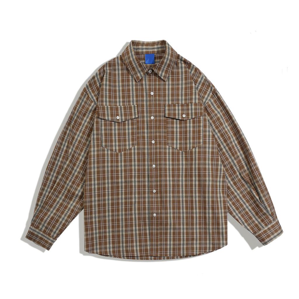 Унисекс Весенняя Рубашка в Клетку в Стиле Ретро с Длинным Рукавом - Свободная, Повседневная, в Стиле Преппи для Мужчин и Женщин