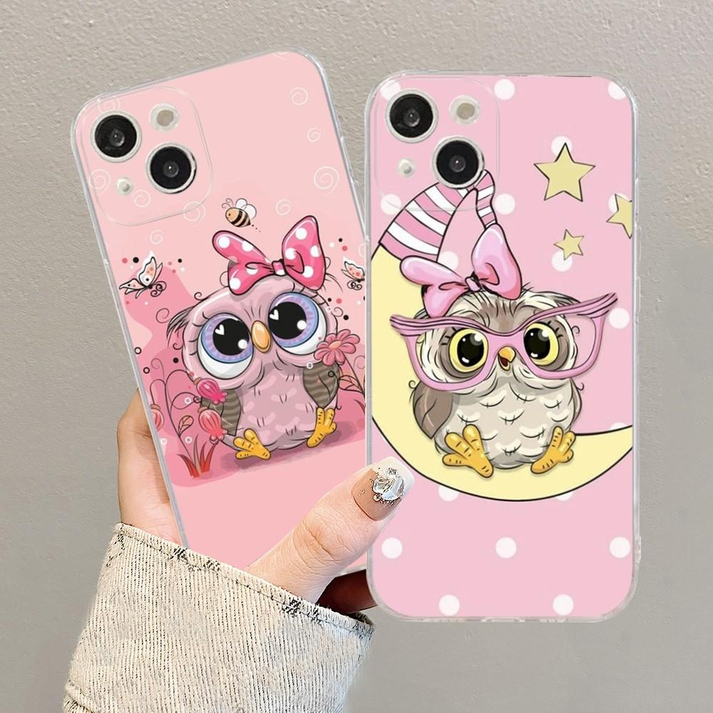 Мультяшный Милый Сова Любовники Чехол для Телефона Для iPhone 15 14 13 12 Mini 11 Pro XS Max X XR SE 6 7 8 Plus Мягкий Силиконовый Чехол