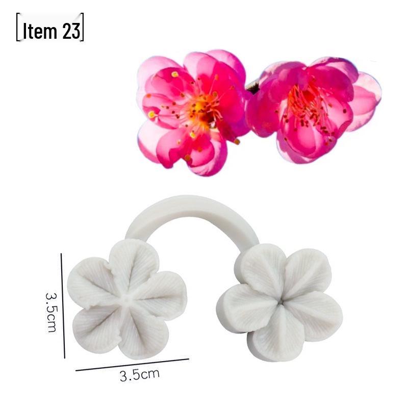 Силиконовая форма для мастики - Набор лепестков и листьев, пищевая, для тиснения на дереве и цветах.