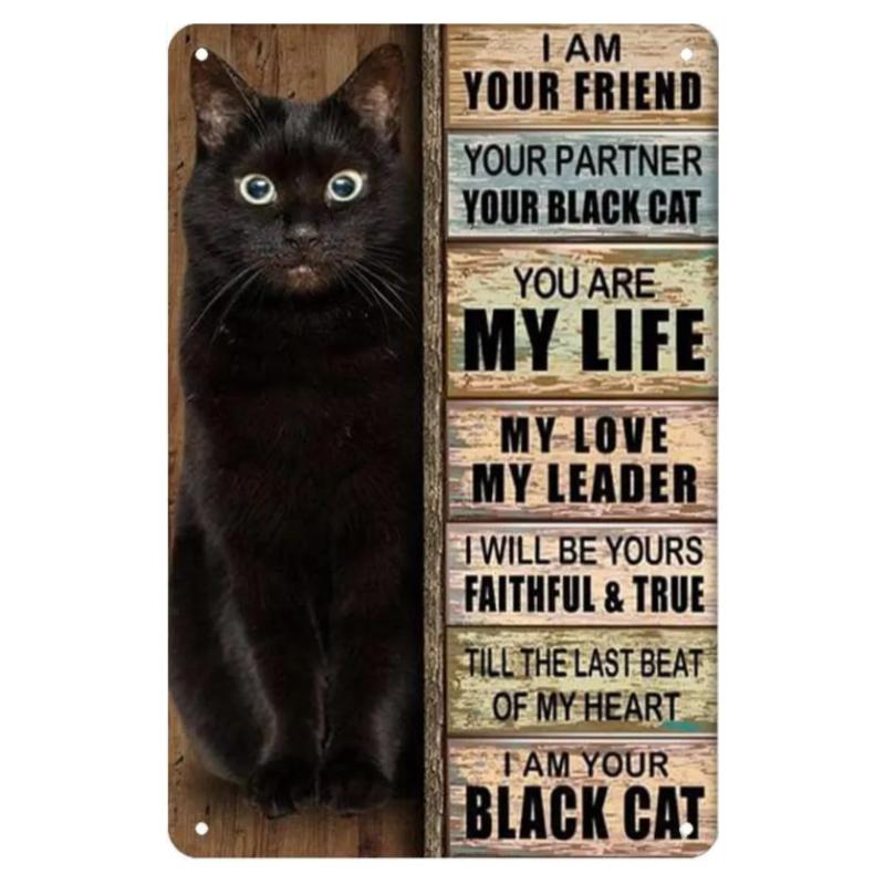 New Vintage Siamese Cat I Am Your Friend Your Partner Your Cat Funny Metal Tin Sign Wall Decor Man Cave Bar Retro Metal Vintage