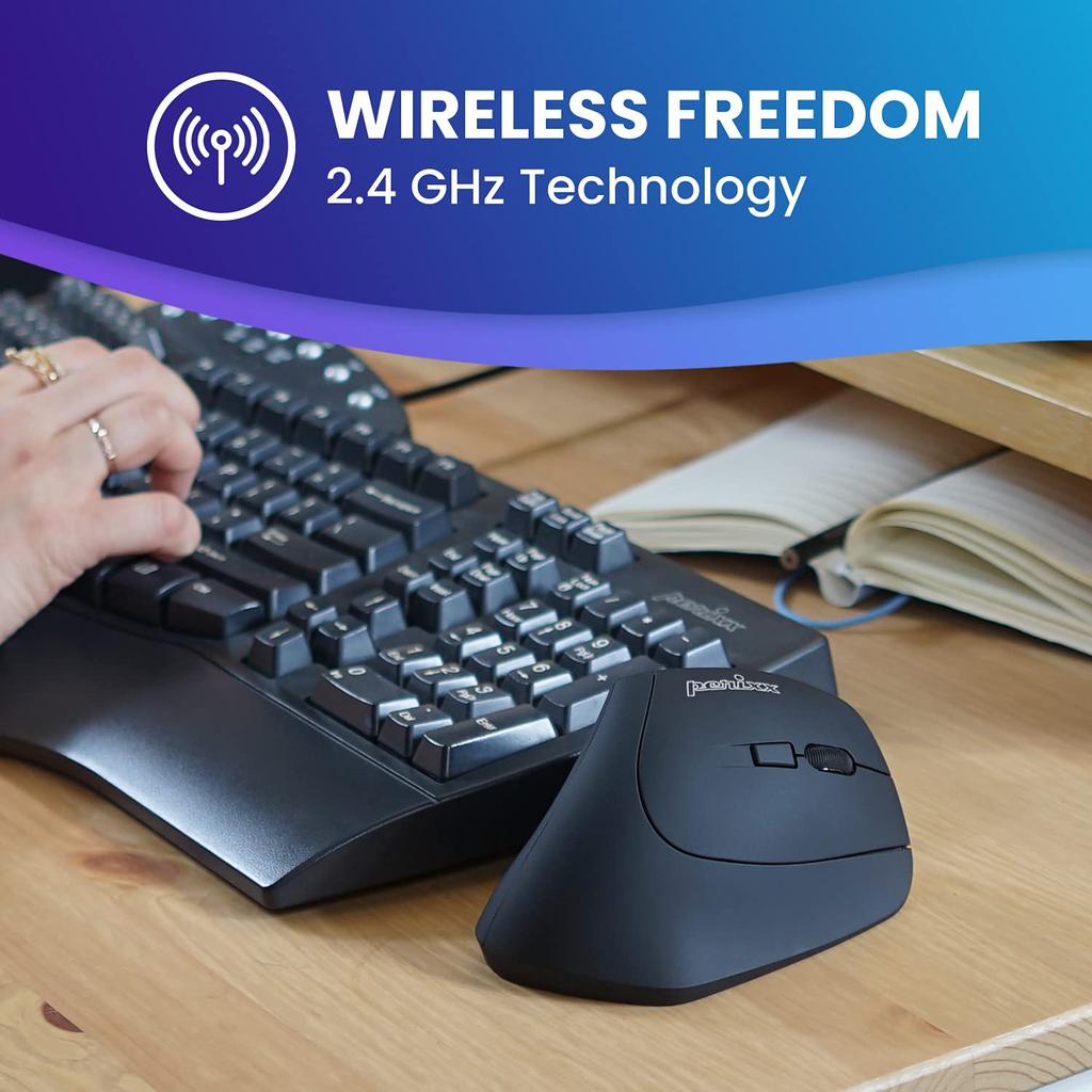 Perixx Эргономичная мышь вертикальная USB Эргономичный дизайн PERIMICE-715II для правой руки (беспроводной)