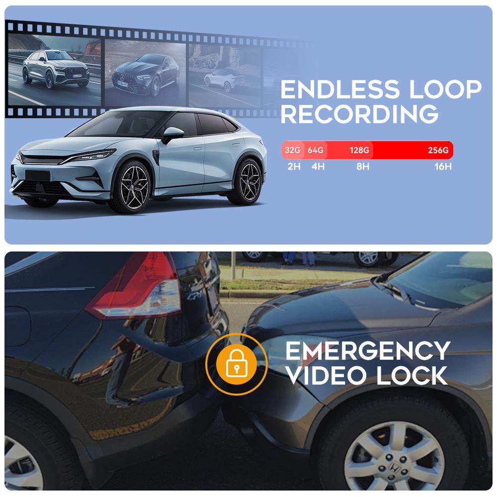 4K HD 10,26 "беспроводной автомобильный навигатор Carplay с двойной записью, видеорегистратор высокой четкости