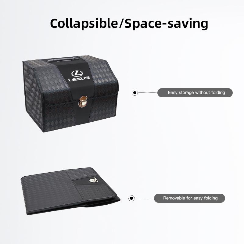 MVTT4 Lexus Car Trunk Leather Storage Box Stowing Tidying Bag For Lexus F SPORT ES RX NX LS UX LM LX GX LC RZ IS CT GS RC HS SC LXB