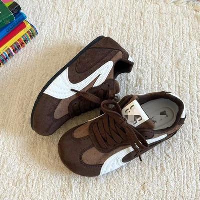 Ретро кроссовки на плоской подошве со шнуровкой, красные женские туфли 2025 осень, новая спортивная и повседневная обувь на мягкой подошве, нишевые одинарные туфли