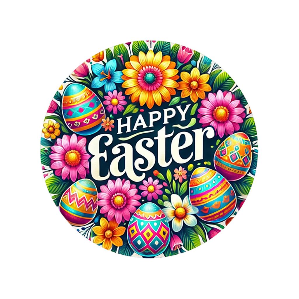 Пасхальный кролик Пасхальное яйцо Украшения для вечеринки Деревянные круглые таблички Подвесные Праздничная атмосфера Добро пожаловать на двери