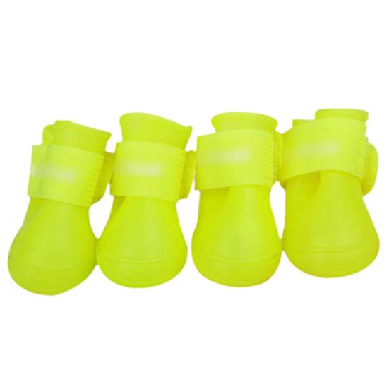4Pcs Pet Shoes Dog Waterproof Rain Boots Booties Rubber Shoes Candy Colors