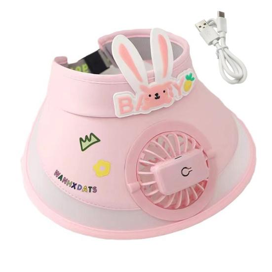 Детская шляпа с солнцезащитным козырьком, дышащая летняя шляпа с широкими полями, защита от ультрафиолета, легкая шляпа для малышей с рисунком кролика