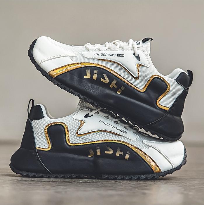 Дизайнерские мужские кроссовки, кожаные водонепроницаемые повседневные спортивные туфли, мужские легкие дышащие нескользящие туфли на платформе