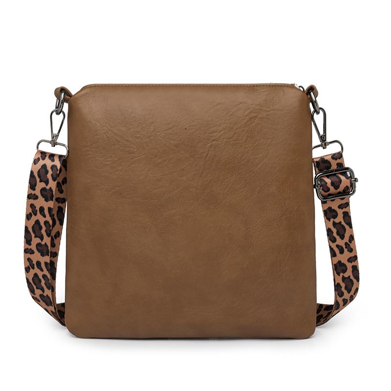 Женская ретро многослойная сумка на плечо с леопардовым принтом для мобильного телефона