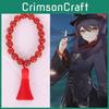 Привлекательный красный браслет из бусин Ху Тао для косплея и тематических мероприятий