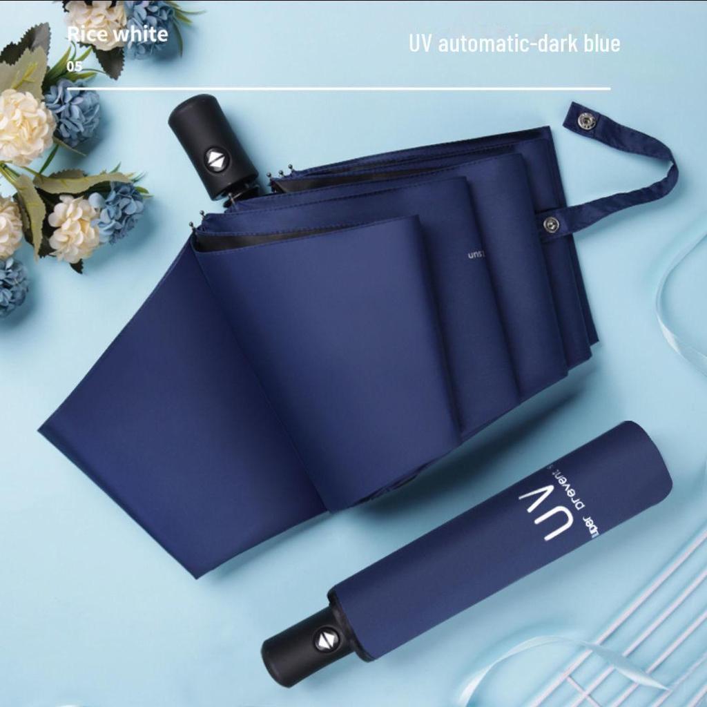 Женский автоматический складной зонт от солнца и дождя с защитой от УФ-лучей и логотипом