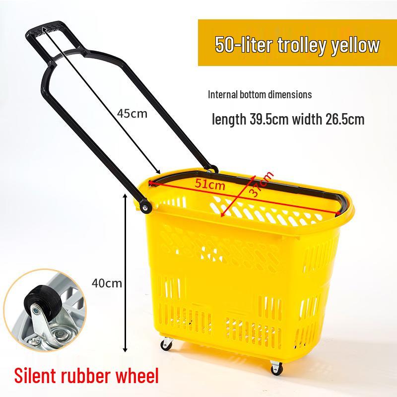 Jingyu Supermarket Shopping Basket with Wheels