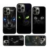 Черный кот Сверкающий глаз Чехол для телефона Cover Для iPhone 17 Air 16 15 14 plus 12 13 pro max coque Оболочка Fundas