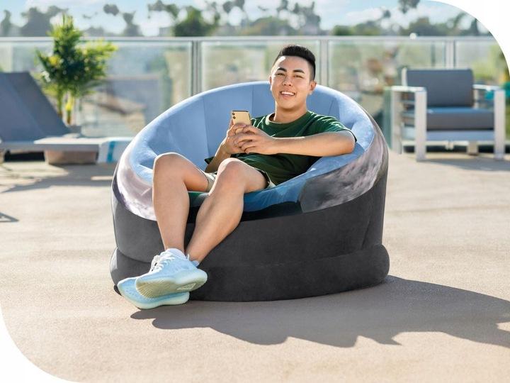 Fotel Dmuchany Empire Chair Jednoosobowy Niebieski Intex 68582 Model 2025