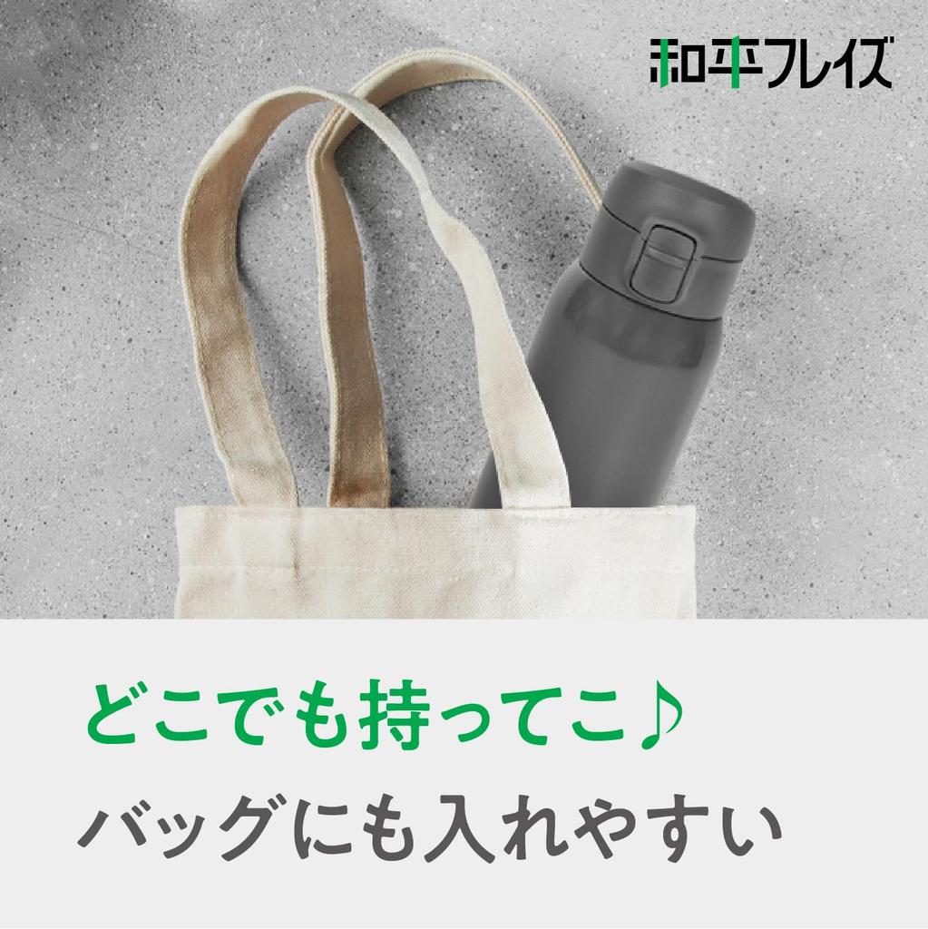 Бутылка для воды Wahei Freiz, кружка, бутылка 500 мл, серая пробка, вакуумная изоляция, одно касание, тепло/холод RH-1675