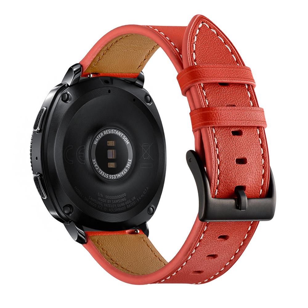 For Samsung Galaxy Watch4 Classic 46mm 42mm/Galaxy Watch4 44mm 40mm/Gear Sport Cowhide Leather 20mm Watch Band