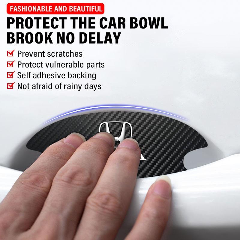 4 шт./компл. Наклейка на ручку двери автомобиля против царапин, углеродное волокно для Honda Civic Fit Jazz Accord Pilot Passport Stepwgn CRV BRV HRV Vezel