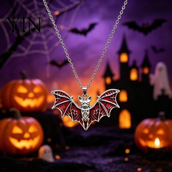 Spooky Spider Web Earrings Gothic Bat Halloween Accessory, Vintage Punk Necklace, Viking Jewelry for Style Dangle Drop Cosplay Party Fashionable Sets