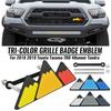 Car Badge Fade-resistant 3D Design Stylish Universal Tri-color Grille Emblem