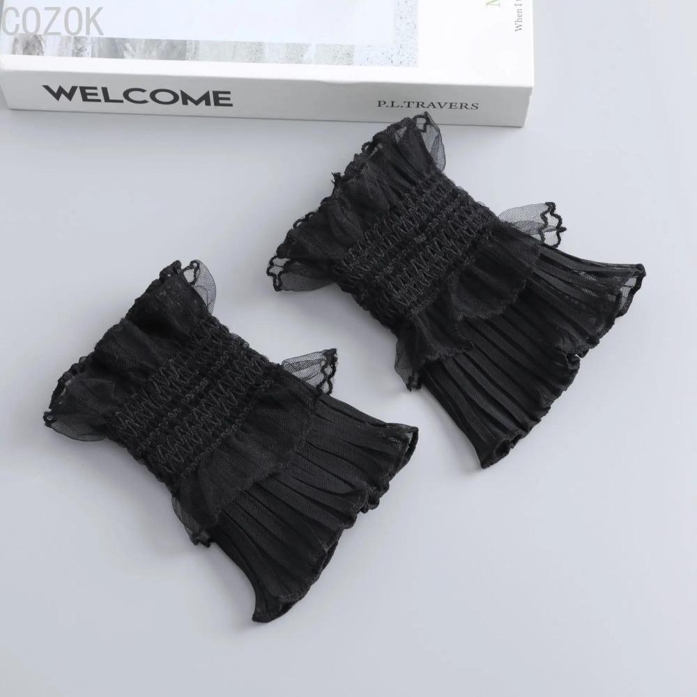 DIY Detachable Cuffs Cuff Extension Embroidery Lace Daisy Fake Sleeves Elastic Wild Wrist Pleated Organ Lolita Fake Sleeves