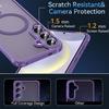 Coque pour Samsung Galaxy S25 Plus (Galaxy S25+) Protection avec Anneau Magnétique et Vitre Caméra - Translucide Violet