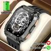 New 1000mAh Ultra Long Standby Watches 1.95”AMOLED Screen BT Call Smart Watch Men Outdoor Flashlight Sports Fitness Bracelet Men