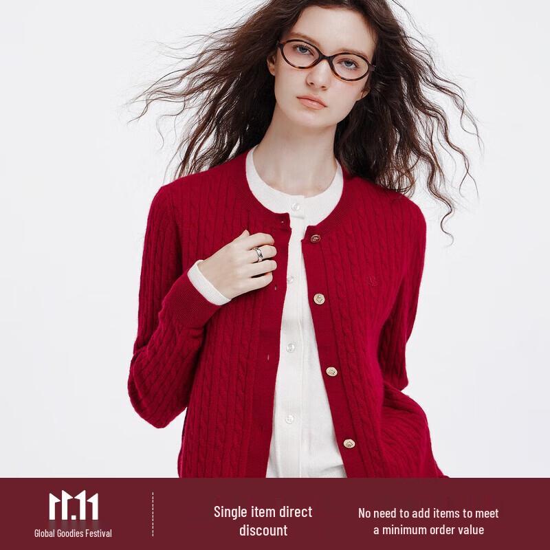 Giovanni Valentino Women's 100% Wool Faux Two-Piece Knit Cardigan