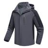 Men Womens Waterproof Jacket 3-in-1 Windbreaker Winter Coat Fleece Inner for Rain Snow Solid Color Contrast Color Can Be Removed