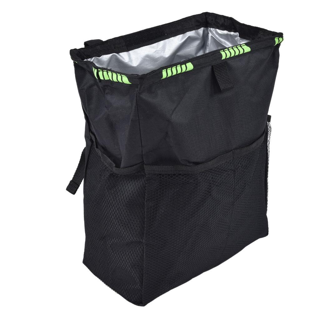 Oxford Fabric Car Garbage Storage Bag Portable Auto Trash Can Car Interior