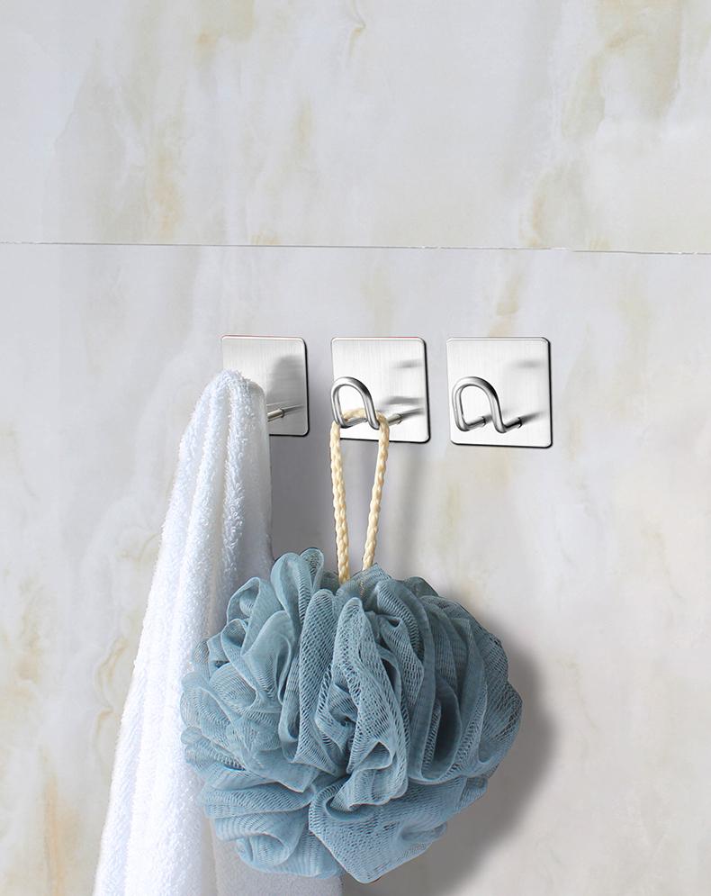 Fashionable Wall Hooks Stainless Steel Self Adhesive Hooks Wall Organisation for Kitchen