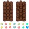 Charming Club Silicone Chocolate Molds with and Cat Set of Perfect for Homemade Cute Animal Easy and Trays, Heart, Bear, Panda, Shapes, 2, Valentine's