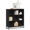 VidaXL Black Bookcase 97.5x33x107.5 Cm Engineered Wood and Metal, Bookshelf, Book Holder, Book Support, 3300860
