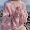 White Chic Pullover Sweater Autumn Long Sleeve Sweater O-neck Casual Pullovers Women Jumper Sweet Sweater