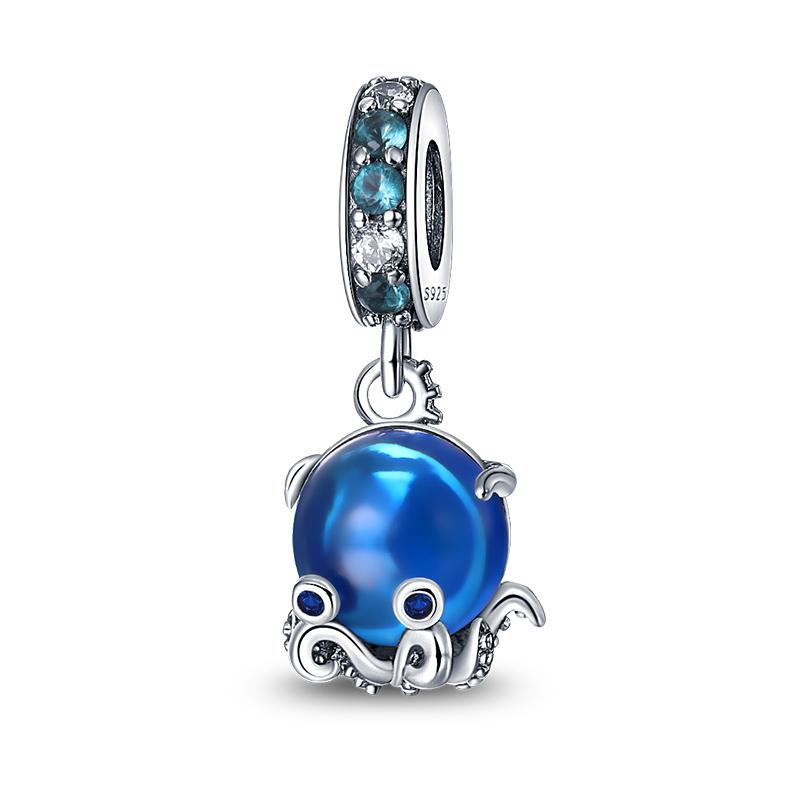 Лето S925 серебряный цвет ракушка жемчуг рыбий хвост светящийся океан серии Подвески бусины подходят S925 оригинальные браслеты DIY ювелирные изделия