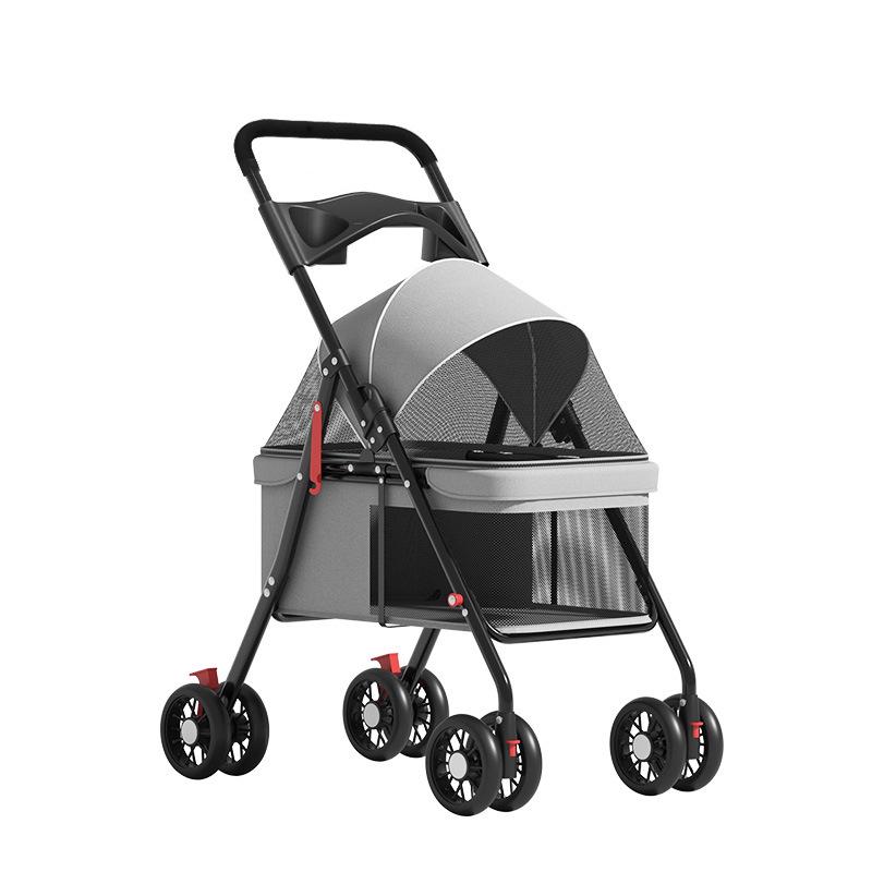Foldable Pet Stroller for Dogs and Cats - Cross-Border Export