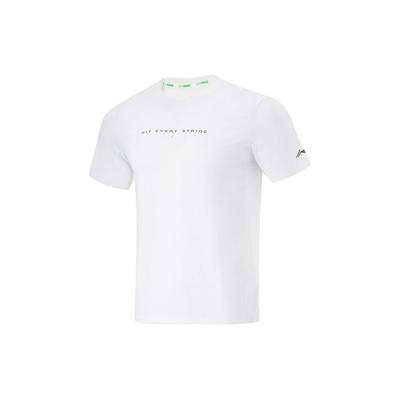 Футболка Li Ning Running Series однотонная светоотражающая с круглым вырезом и коротким рукавом, мужская, стандартная, белая ATSU199-2
