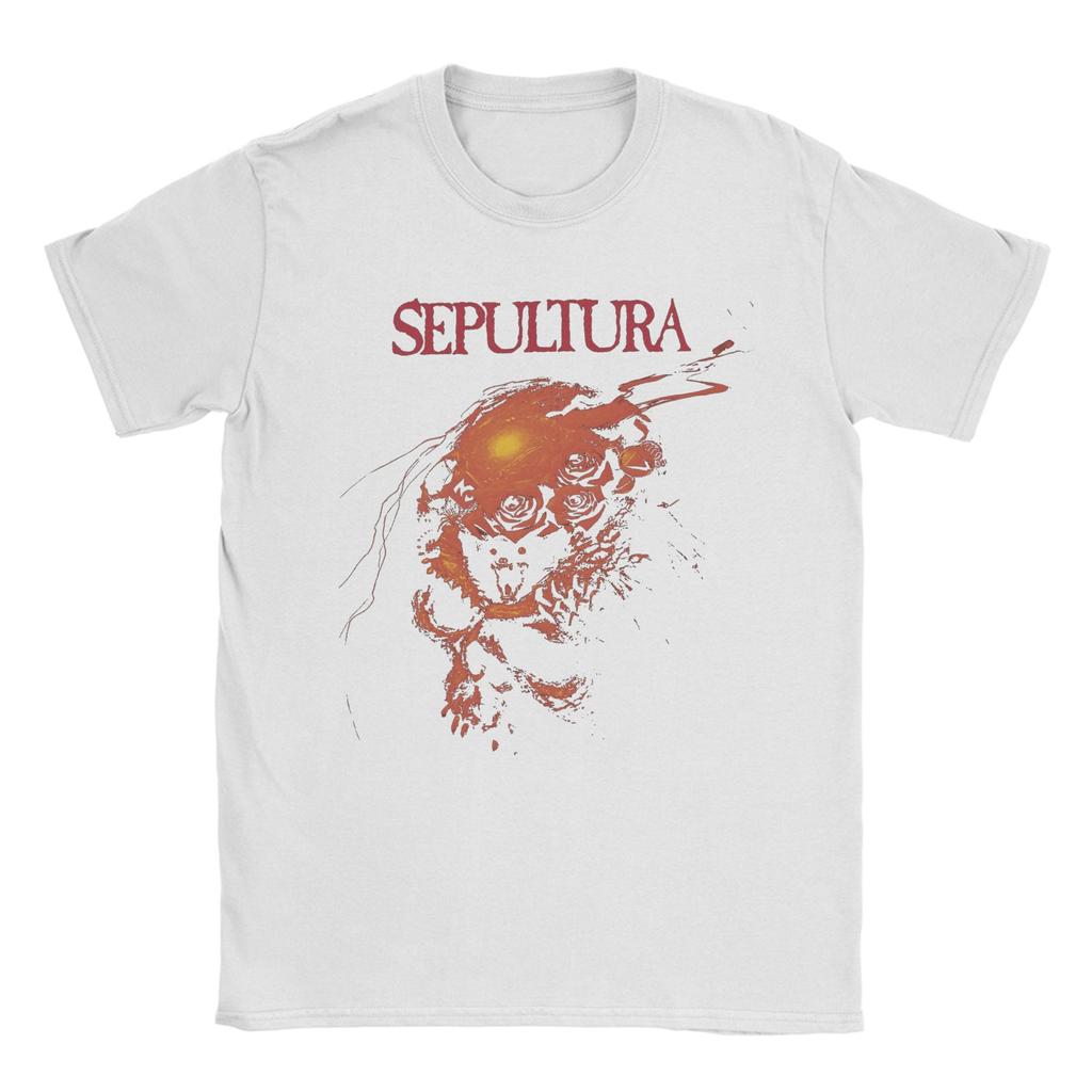 Мужская футболка Sepultura Череп Смешная 100% хлопок Футболка с коротким рукавом Футболка Круглый вырез Одежда Новое поступление