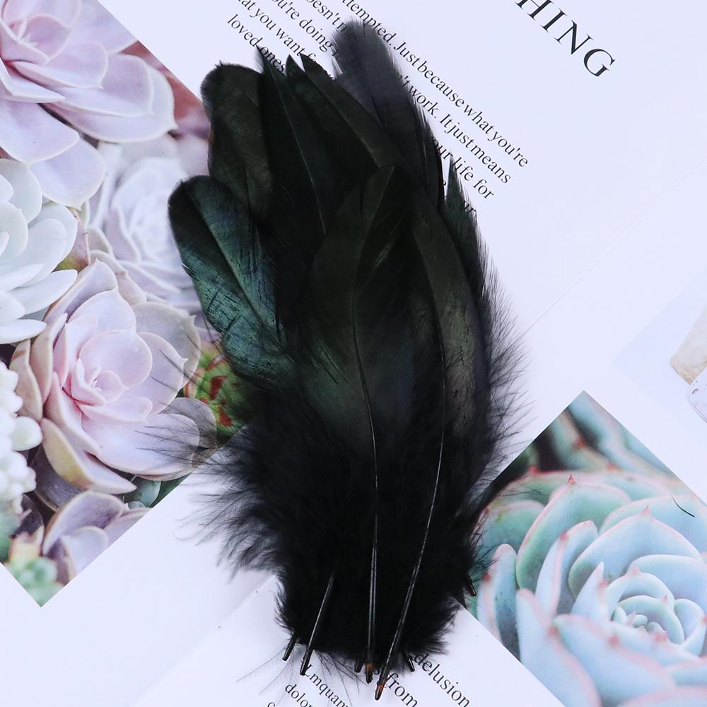 50pcs/pack Black Rooster Feathers Dyed Colorful Natural Pheasant Plumes 15-20cm/6-8 Inch Costume Party Decor Feathers for Craft