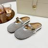 Модные женские тапочки Летние полые дышащие полутапочки Модные легкие удобные повседневные слипоны на плоской подошве Мюли Слайды