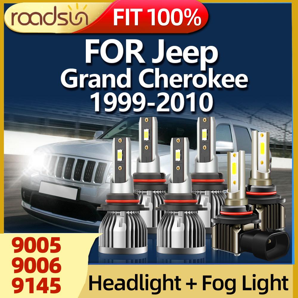 Высококачественные светодиодные фары 9005 9006, противотуманные фары Plug-play для Jeep Grand Cherokee 1999-2003 2004 2005 2006 2007 2008 2009 2010