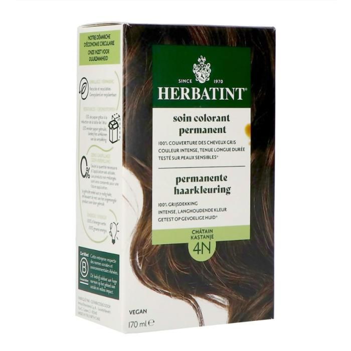 HERBATINT - Gel De Coloration Permanente Sans Ammoniaque 4 N Chatain 170 Ml