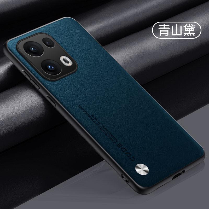 Luxury Vegan PU Leather Business Back Case for Oppo Reno 13 Pro / Reno 13 F Matte Soft Silicone Phone Shell Protection Bumper