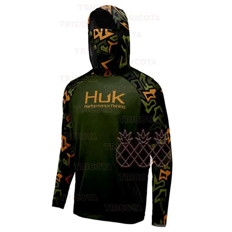 Mens Long Sleeve UPF Sun Protection Fishing Hoodie Shirt Breathable Milk Silk Outdoor Sportswear Cycling Angling