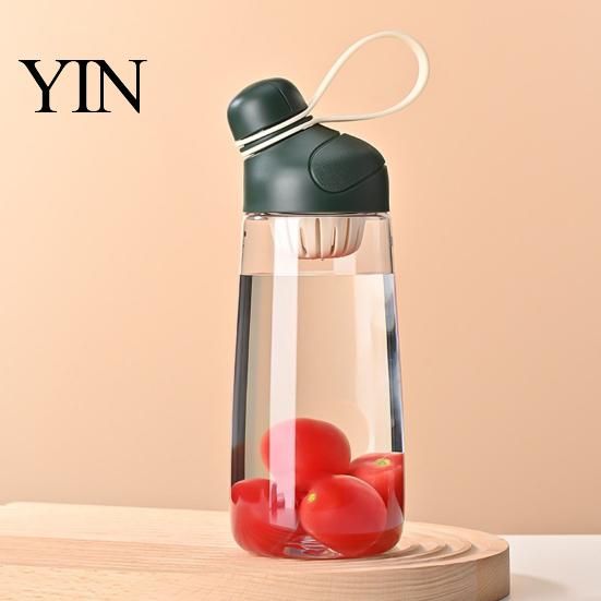 Бутылка для воды для путешествий, пластиковая бутылка Tritan, с герметичной крышкой, объем 600 мл, быстросъемное эргономичное спортивное питьевое отверстие, для фитнеса, бега