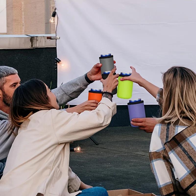 4 шт./уп. 12 унций Чехол для банки Изолированный чехол Чехол для банки 12 унций Чехол для пивной бутылки Охладитель Держатель Нескользящий чехол-охладитель