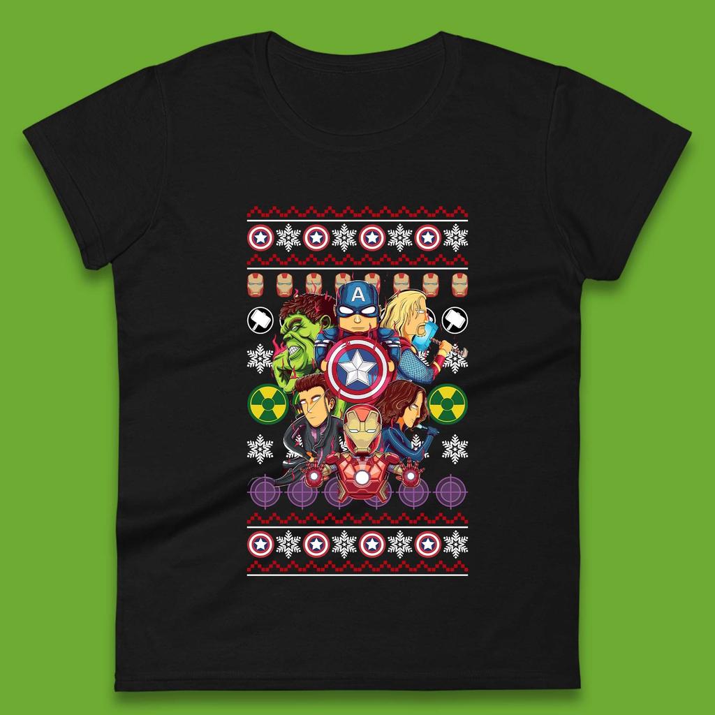 Christmas Avengers Superheroes Womens T-Shirt Mens Tops Tees Unisex