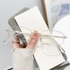 Square Trend Очки для коррекции близорукости с металлической отделкой, без оправы, анти-синий свет, мужские и женские очки, сверхлегкие очки для близорукости